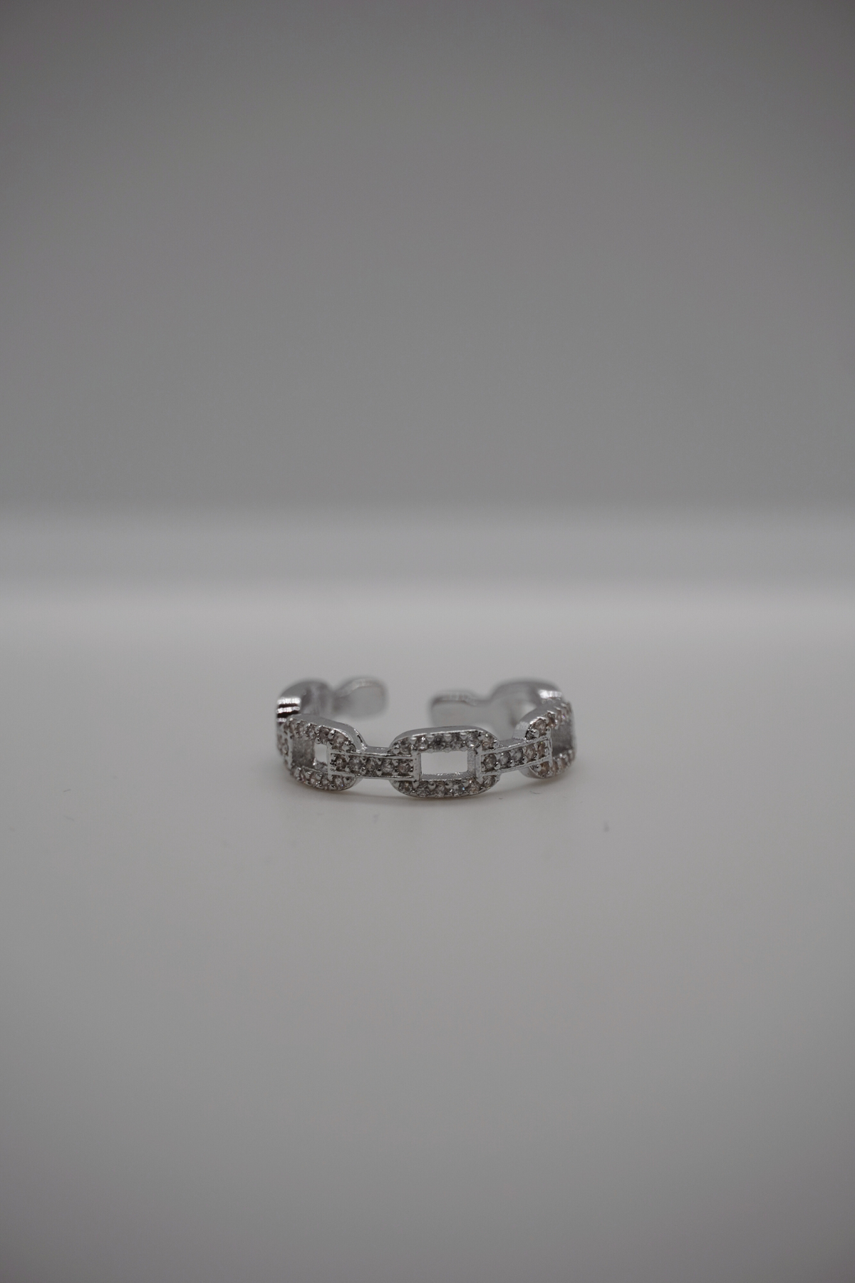 Chain Ring in Silber mit Schmucksteinen